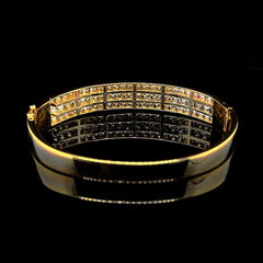 PREORDER | Golden Channel Setting Layered Paved Diamond Bangle 14kt