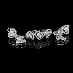 PREORDER | Heart Dangling Diamond Jewelry Set 14kt