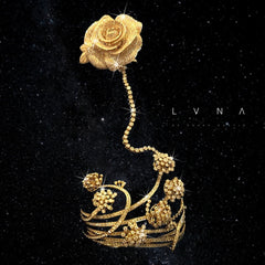 LVNA Signatures™️ The Archives | Golden Flower Ring Piece Paved Statement Diamond Bangle 18kt