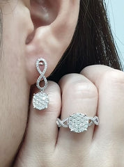 PREORDER | Round Infinity Paved Diamond Jewelry Set 14kt