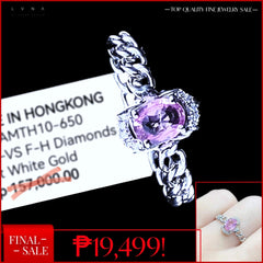 PREORDER | Pink Sapphire Gemstones Chain Diamond Ring 14kt