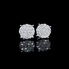 PREORDER | Classic Round Paved Stud Diamond Earrings 14kt
