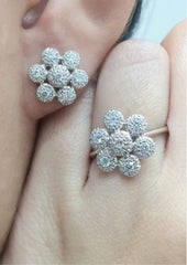 PREORDER| Round Floral Diamond Jewelry Set 14kt