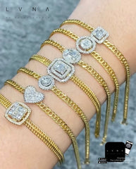 LVNA Signatures™️ Unisex Diamond Center Bar Bracelet 18k #BuyNow