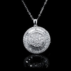 PREORDER | Round Large Paved Diamond Necklace 14kt