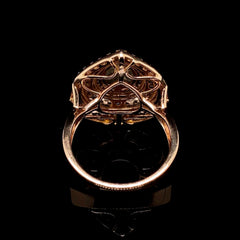 Rose Colored Diamond Dangling Diamond Jewelry Set 14kt