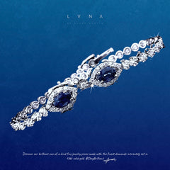Blue Sapphire Diamond Bracelet 18kt