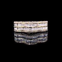 #ThePromise | Golden Unisex Waved Half Eternity Diamond Ring 14kt