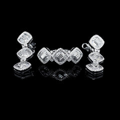 PRE-ORDER | Trio Cushion Diamond Jewelry Set 14kt