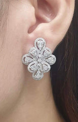 CLEARANCE BEST | Pear Cluster Shape Statement Diamond Earrings 14kt