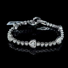 PREORDER | Heart Lock Eternity Tennis Diamond Bracelet 14kt