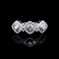 PREORDER | Trinity Cushion Half Eternity Diamond Ring 14kt