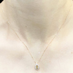 LVNA Signatures 0.40cts Intense Yellow Solitaire Colored Diamond Necklace 18kt