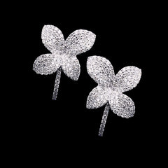 PREORDER | Floral Paved Hoop Diamond Earrings 18kt