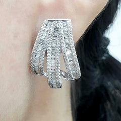 PREORDER | Baguette Claw Creolle Deco Shape Diamond Earrings 14kt