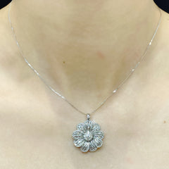 PREORDER | Flower Statement Diamond Necklace 14kt