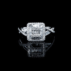 PREORDER | Square Infinity Paved Diamond Ring 14kt