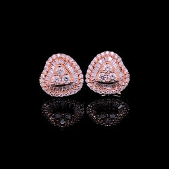Rose Classic Heart Diamond Earrings 18kt