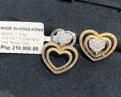 PREORDER | Golden Heart Halo Multi-Wear Diamond Earrings 14kt