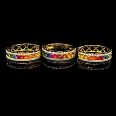 PREORDER| Rainbow Half Eternity Diamond Jewelry Set 14kt