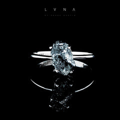 LVNA Signatures Rough Black Diamond Ring 14kt White Gold