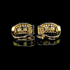 PREORDER | Golden Baguette Millionaire’s Hoop Diamond Earrings 14kt