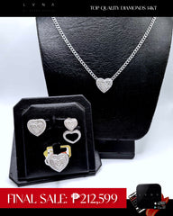 Heart Diamond Jewelry Set & Diamond Necklace 14kt