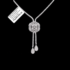 #TheSALE | Floral Knot Drop Statement Diamond Necklace 14kt