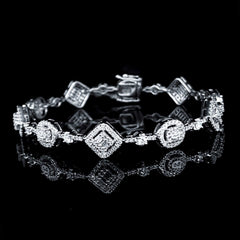 PREORDER | Bar Mixed Shape Eternity Diamond Bracelet 14kt