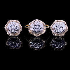 PREORDER | Golden Floral Diamond Jewelry Set 14kt
