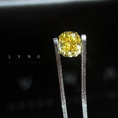 0.51ct Flawless Fancy Vivid Yellow Cushion Cut Loose Diamond (Natural)