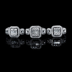 PREORDER | Emerald Cushion Paved Diamond Jewelry Set 14kt