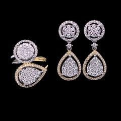 PREORDER | Multi-Tone Round Pear Diamond Jewelry Set 14kt