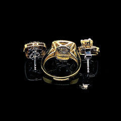 PREORDER | Golden Cushion Invisible Setting Multi-Wear Diamond Jewelry Set 14kt