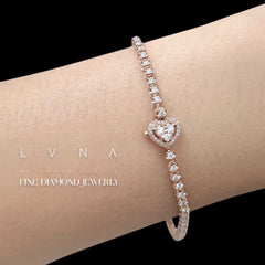Heart Shape Eternity Diamond Bracelet 14kt