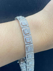 Square Halo Eternity Diamond Bracelet 14kt