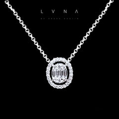 #LoveLVNA | Oval Halo Diamond Necklace 16-18” 18kt