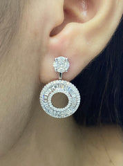 PREORDER | Round Multi-Wear Invisible Setting Diamond Earrings 14kt