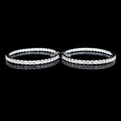 #LoveIVANA | #BuyNow | Large In & Out Paved Hoop Diamond Earrings 14kt