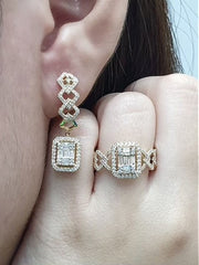PREORDER | Emerald Zigzag Diamond Jewelry Set 14kt