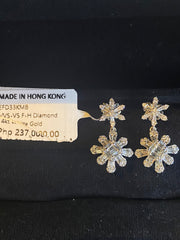 PREORDER | Double Floral Dangling Diamond Earrings 14kt