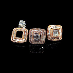 PREORDER | Rose Multi-Wear Square Diamond Jewelry Set 14kt