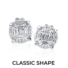 Classic Round Stud Diamond Earrings 14kt