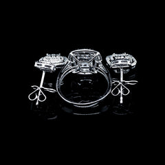 PREORDER | Cushion Halo Diamond Jewelry Set 14kt