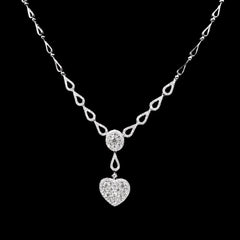 PREORDER | Heart Drop Dangling Diamond Necklace 18kt