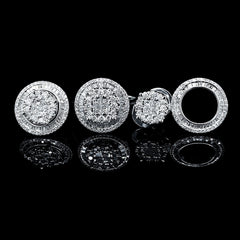CLEARANCE BEST | Halo Round Invisible Setting Diamond Jewelry Set 14kt