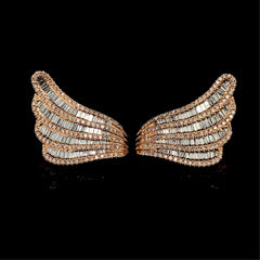 PREORDER | Rose Angel Wings Diamond Statement Earrings 14kt
