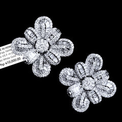 10.10 | Flower Large Statement Diamond Earrings 14Kt