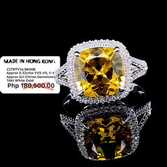 PREORDER | Citrine Cushion Gemstones Diamond Jewelry Set 14kt