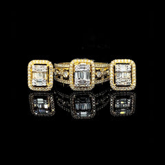PREORDER | Emerald Halo Diamond Jewelry Set 14kt